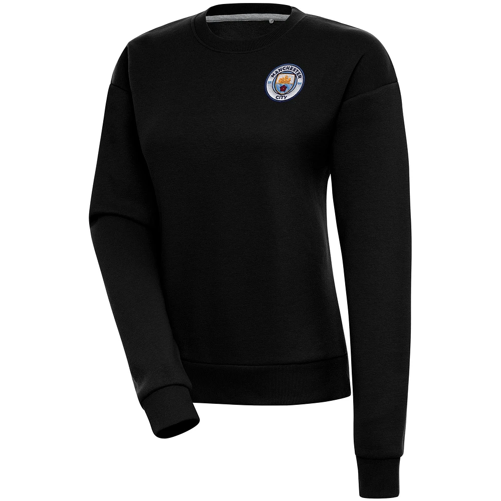 Women's Black Manchester City Takeover Crewneck Pullover Sweatshirt