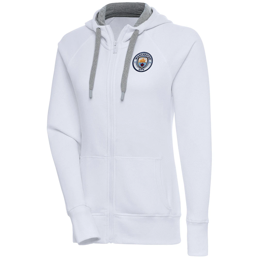Women's White Manchester City Takeover Full-Zip Hoodie
