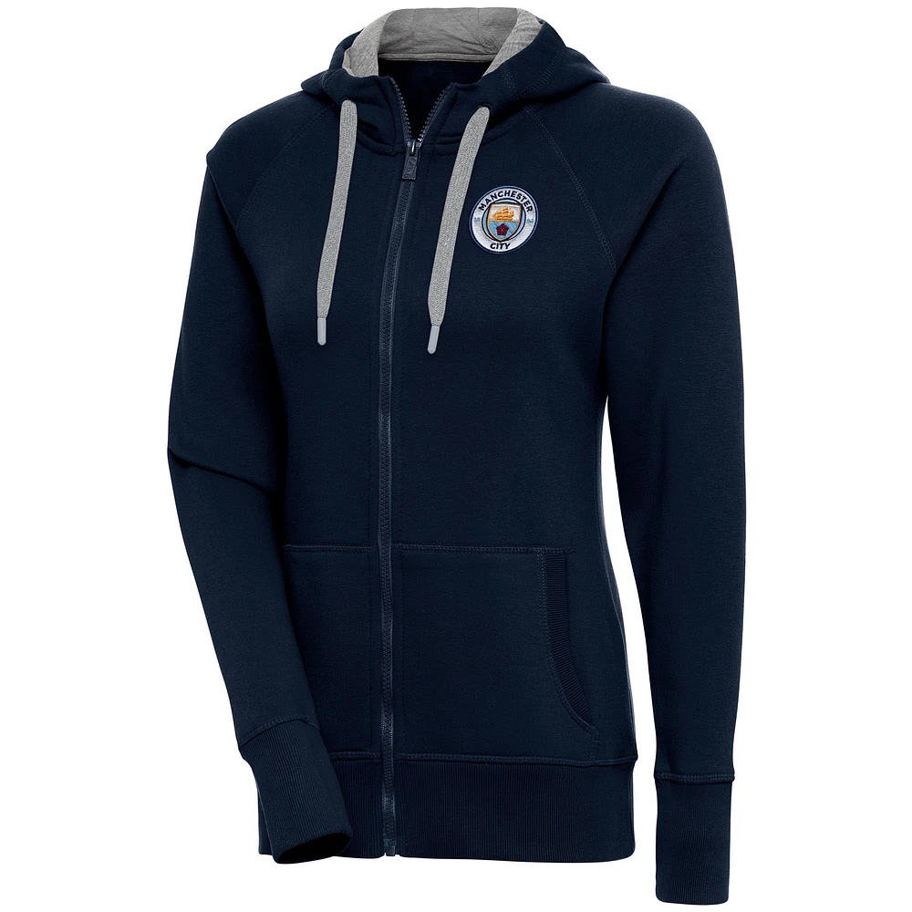 Women's Navy Manchester City Takeover Full-Zip Hoodie