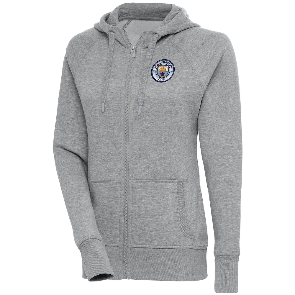 Women's Heather Gray Manchester City Takeover Full-Zip Hoodie