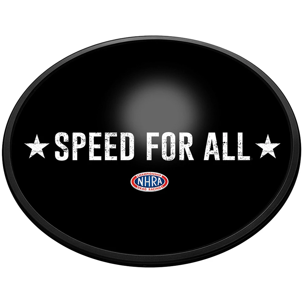 NHRA Speed For All 18'' x 14'' Slimline Illuminated Oval Wall Sign