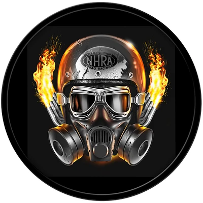 NHRA Gas Mask 17.5" Modern Disc Wall Sign