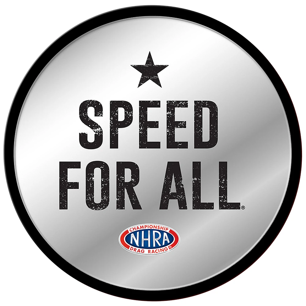 NHRA Speed For All 17.5" Modern Disc Mirrored Wall Sign