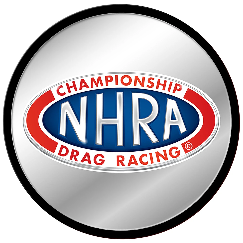 NHRA Championship Drag Racing 17.5" Modern Disc Mirrored Wall Sign