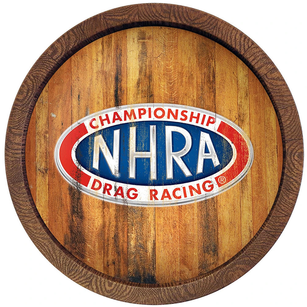 NHRA Championship Drag Racing 20.25'' Distressed Faux Barrel Top Sign