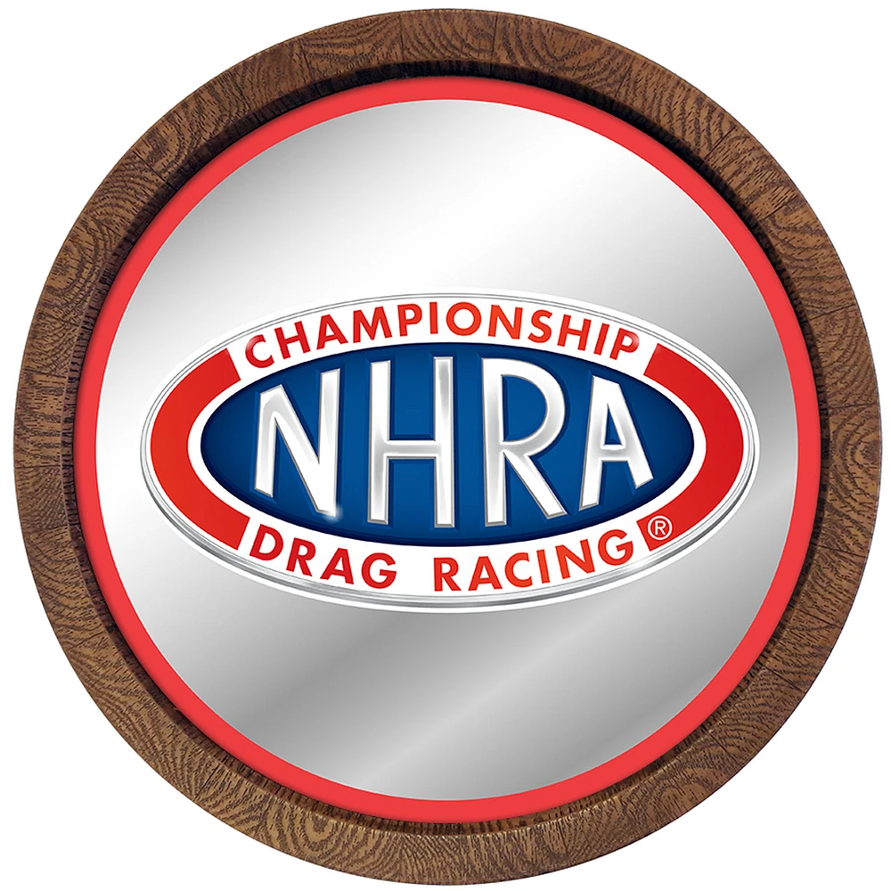 NHRA Championship Drag Racing 20.25'' Barrel Top Framed Mirror Sign