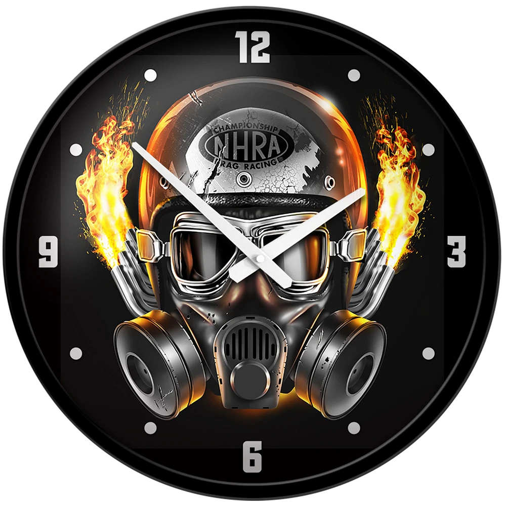 NHRA Gas Mask 17.5" Modern Disc Wall Clock
