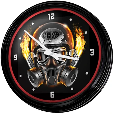NHRA Gas Mask 18.75" Retro Lighted Wall Clock