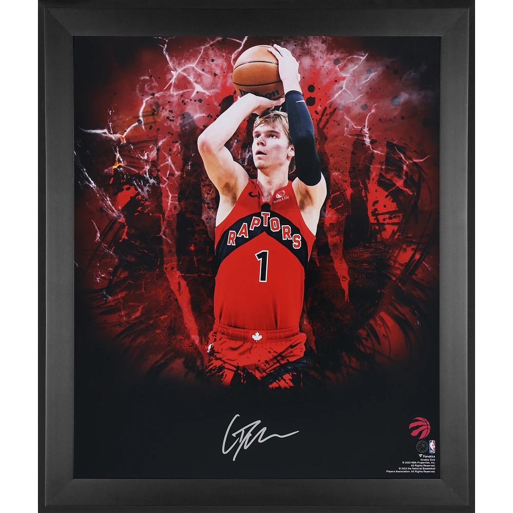 Gradey Dick Toronto Raptors Autographed Framed 20" x 24" In Focus Photograph
