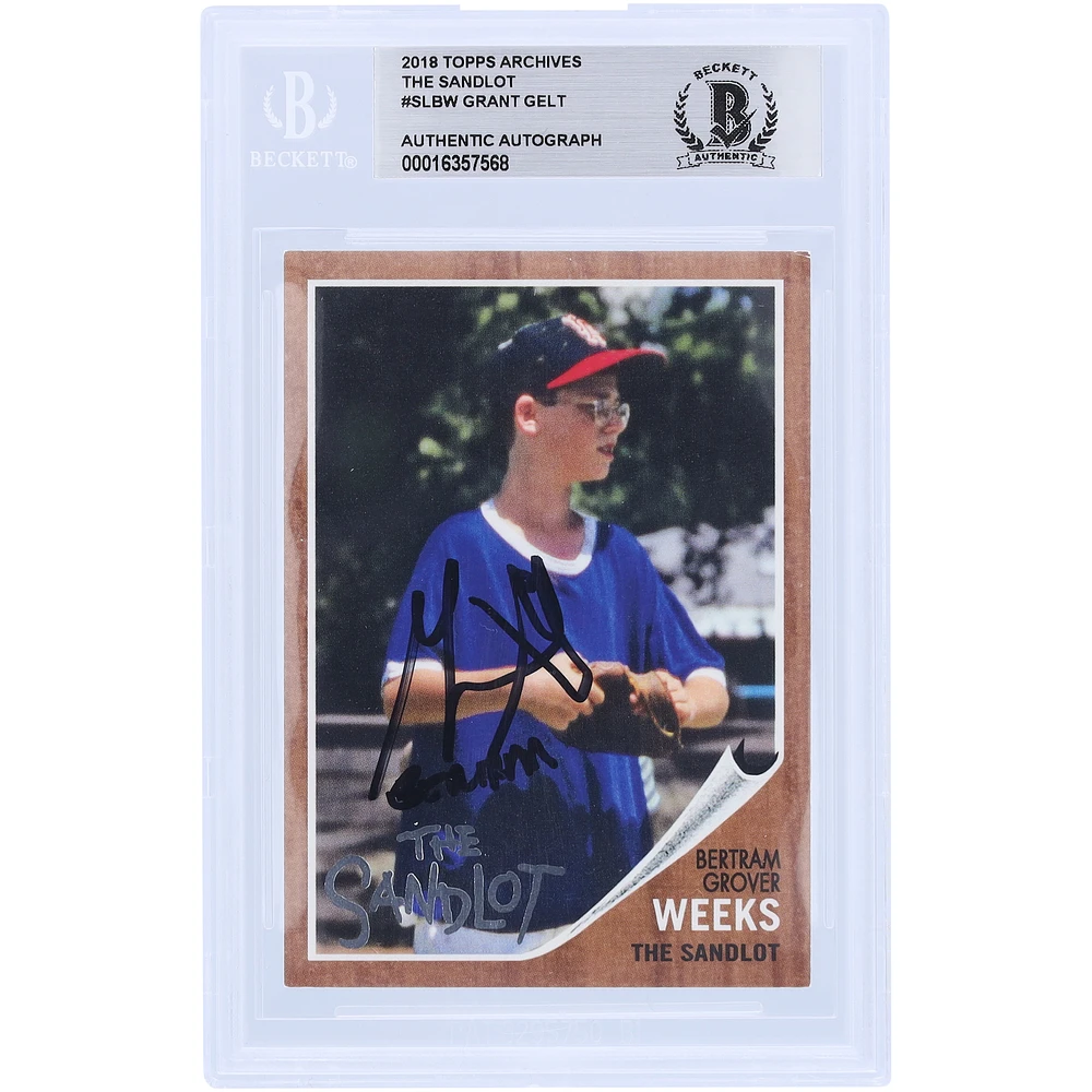 Grant Gelt The Sandlot Autographed 2018 Topps Archives #SL-BW BAS Authenticated Card with "Bertram" Inscription