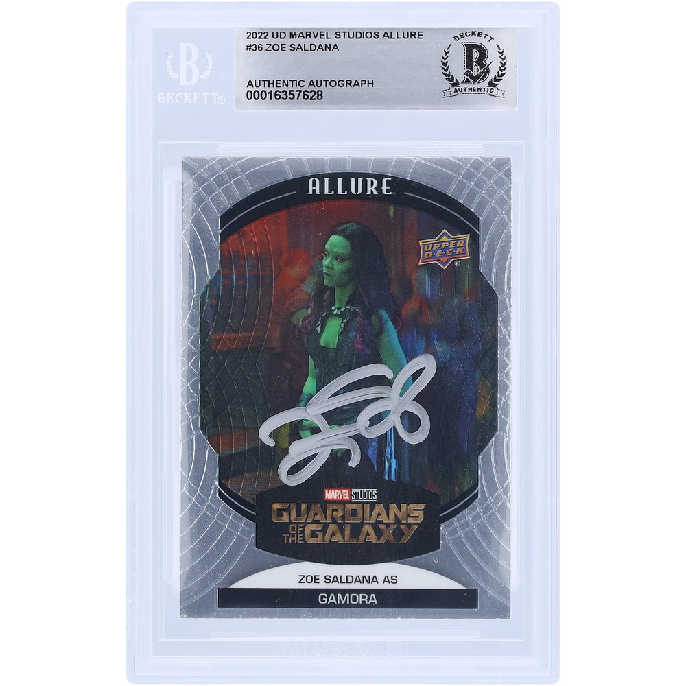 Zoe Saldana Autographed 2022 Upper Deck Marvel Studios Allure #36 BAS Authenticated Card