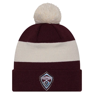 Men's New Era Burgundy Colorado Rapids 2024 Kick Off Collection Cuffed Knit Hat with Pom