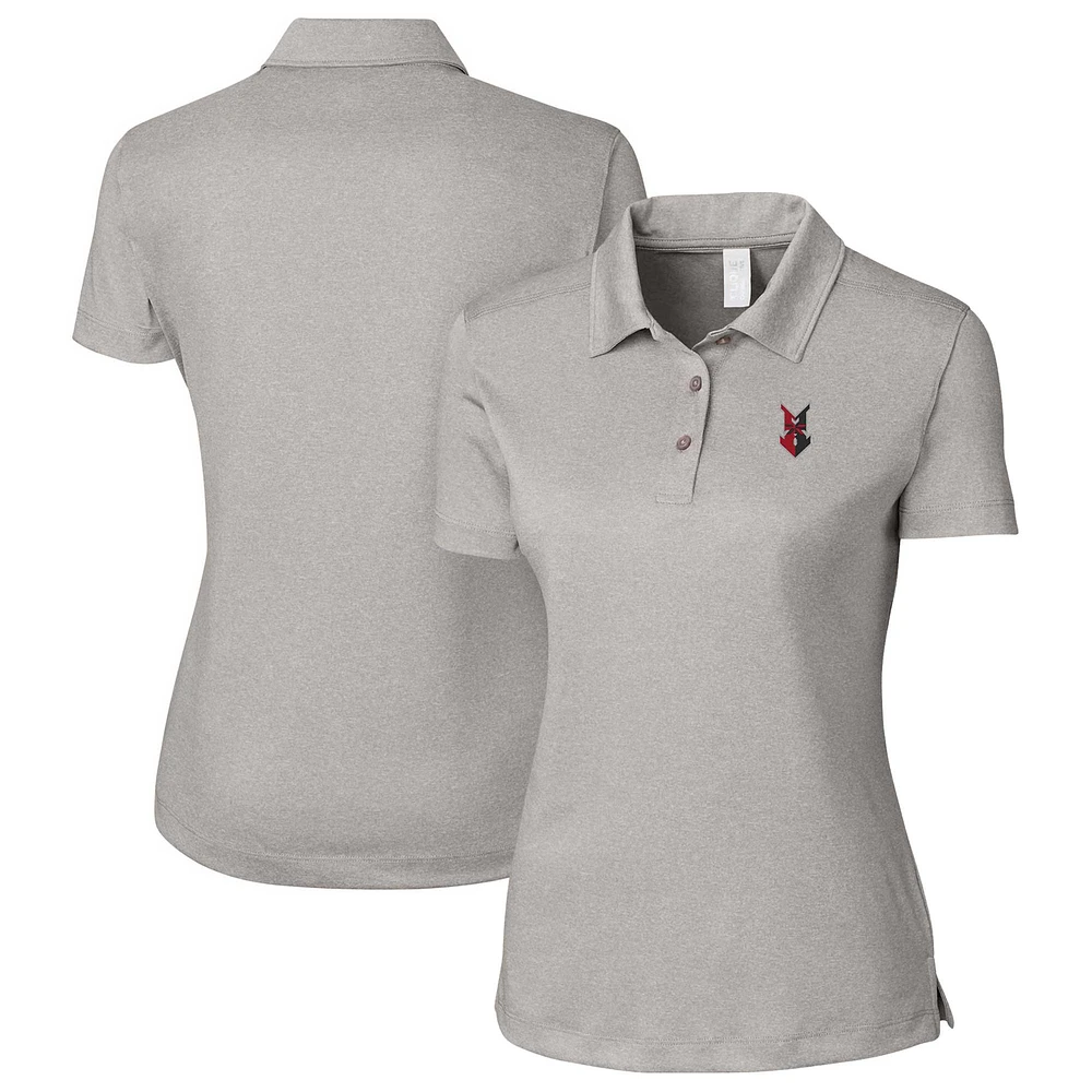 Women's Cutter & Buck Heather Gray Indianapolis Indians Clique Charge Active Polo