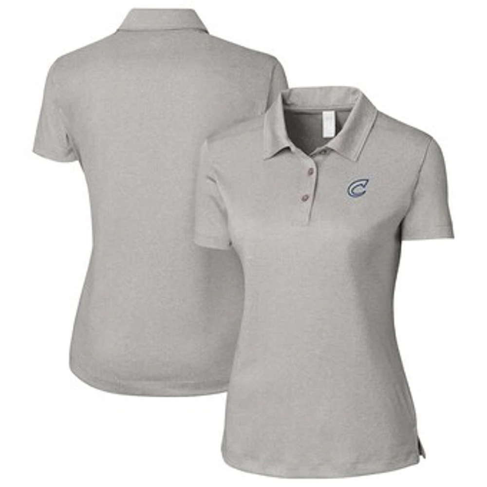 Women's Cutter & Buck Heather Gray Columbus Clippers Clique Charge Active Polo