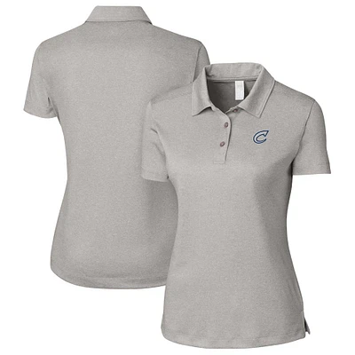 Women's Cutter & Buck Heather Gray Columbus Clippers Clique Charge Active Polo