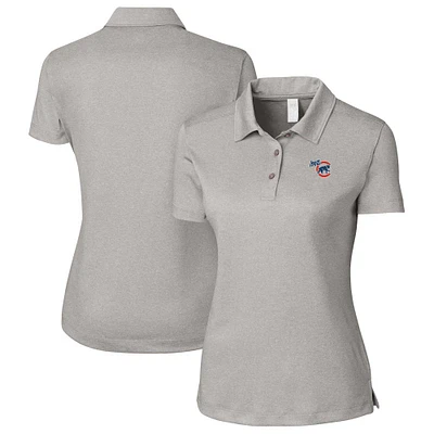 Women's Cutter & Buck Heather Gray Iowa Cubs Clique Charge Active Polo