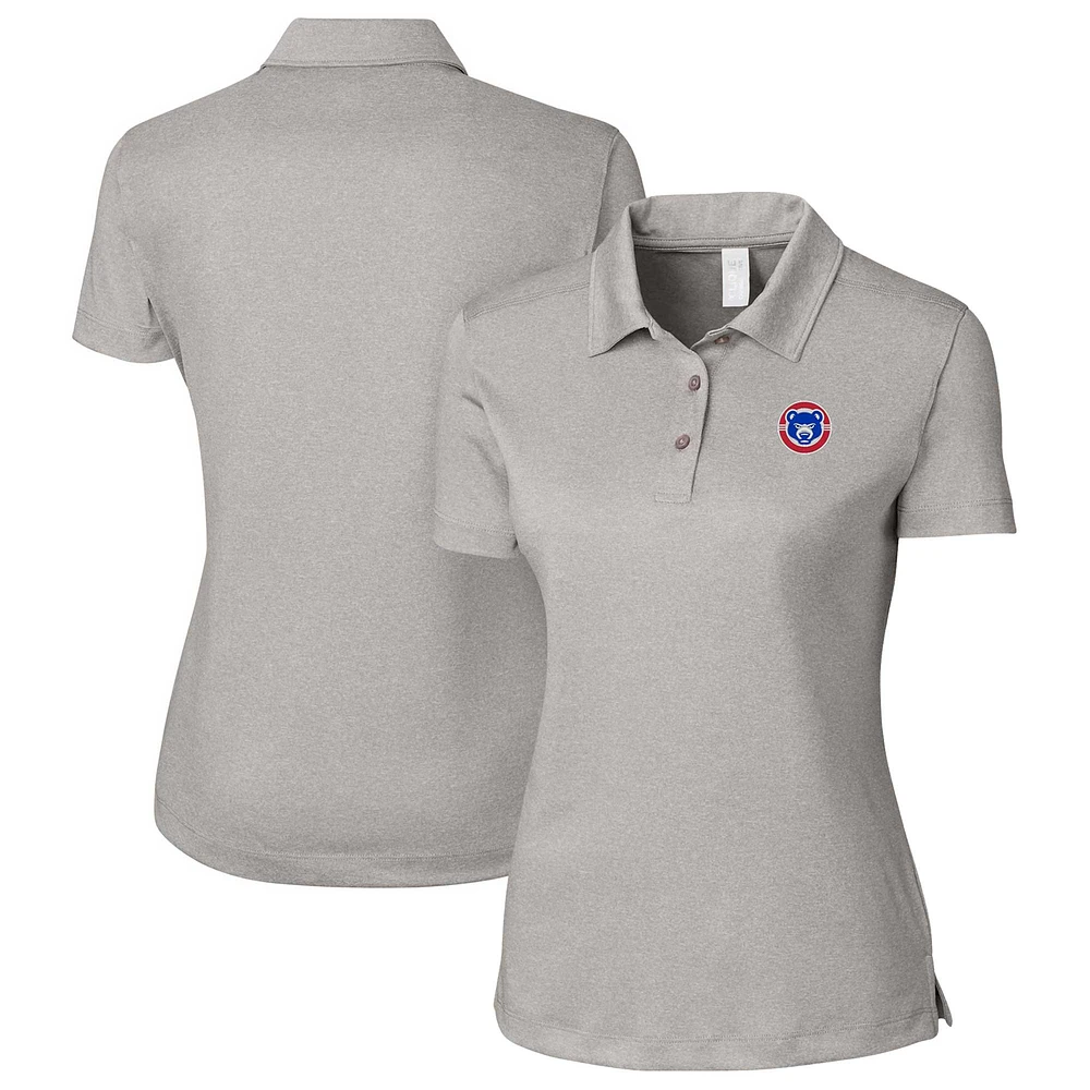 Women's Cutter & Buck Heather Gray South Bend Cubs Clique Charge Active Polo