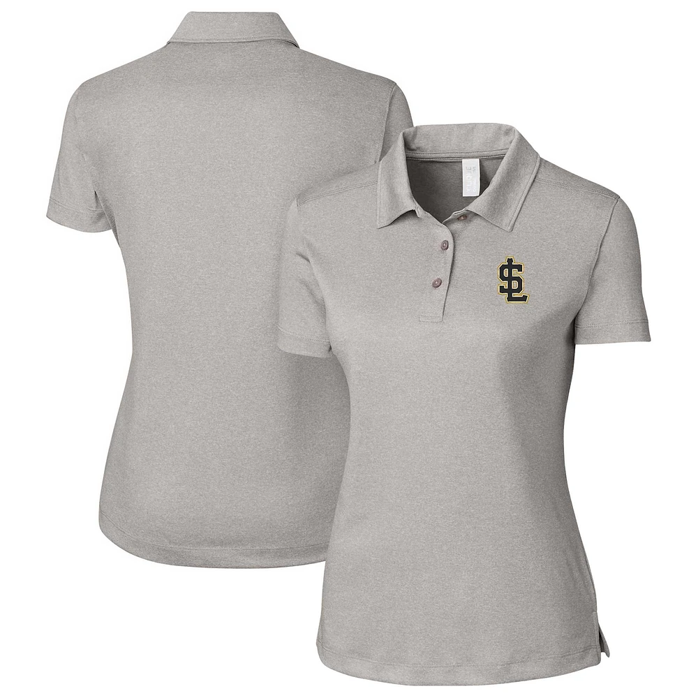 Women's Cutter & Buck Heather Gray Salt Lake Bees Clique Charge Active Polo