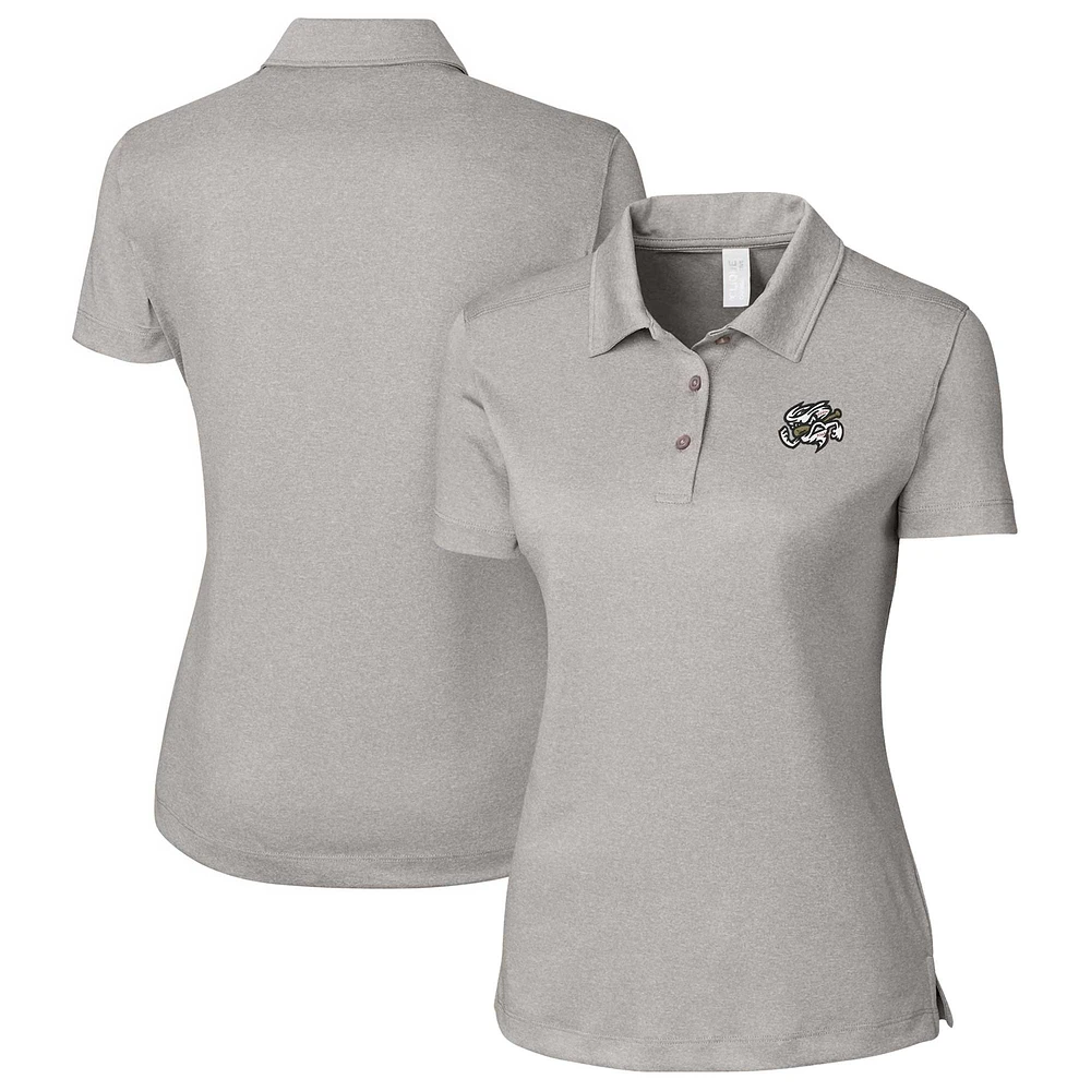 Women's Cutter & Buck Heather Gray Omaha Storm Chasers Clique Charge Active Polo