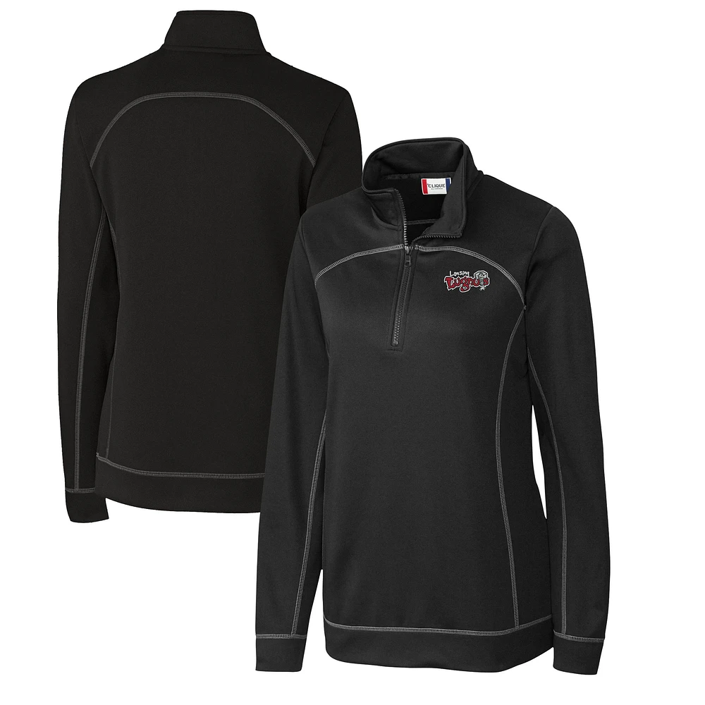 Women's Cutter & Buck Lansing Lugnuts Clique Helsa Performance Half-Zip Sweatshirt