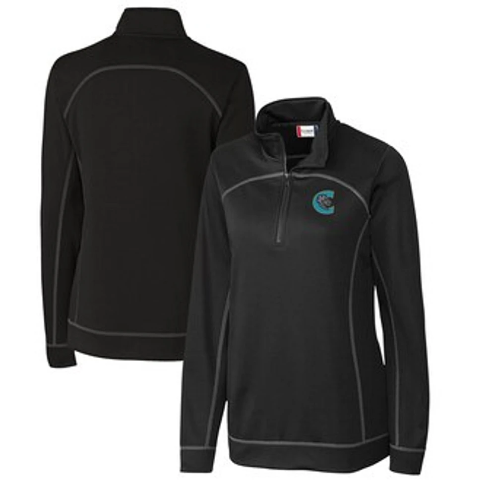 Women's Cutter & Buck Charlotte Knights Clique Helsa Performance Half-Zip Sweatshirt