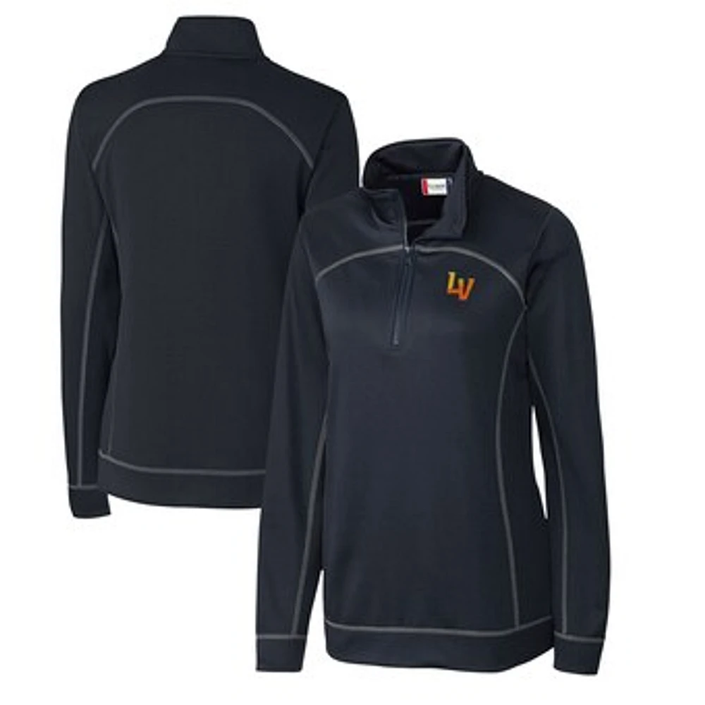 Women's Cutter & Buck Navy Las Vegas Aviators Clique Helsa Performance Half-Zip Sweatshirt