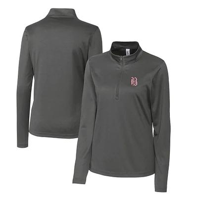 Women's Cutter & Buck Steel Birmingham Barons Clique Spin Eco Performance Half-Zip