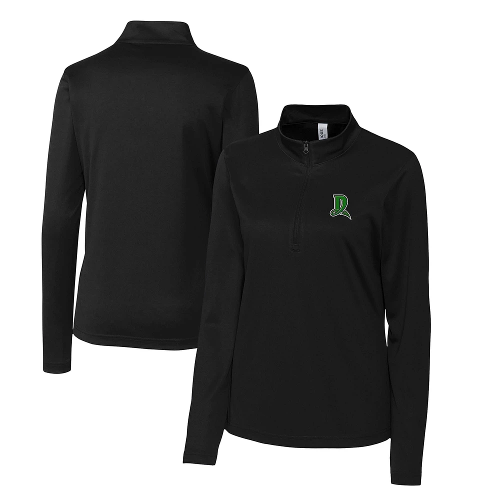 Women's Cutter & Buck Black Dayton Dragons Clique Spin Eco Performance Half-Zip