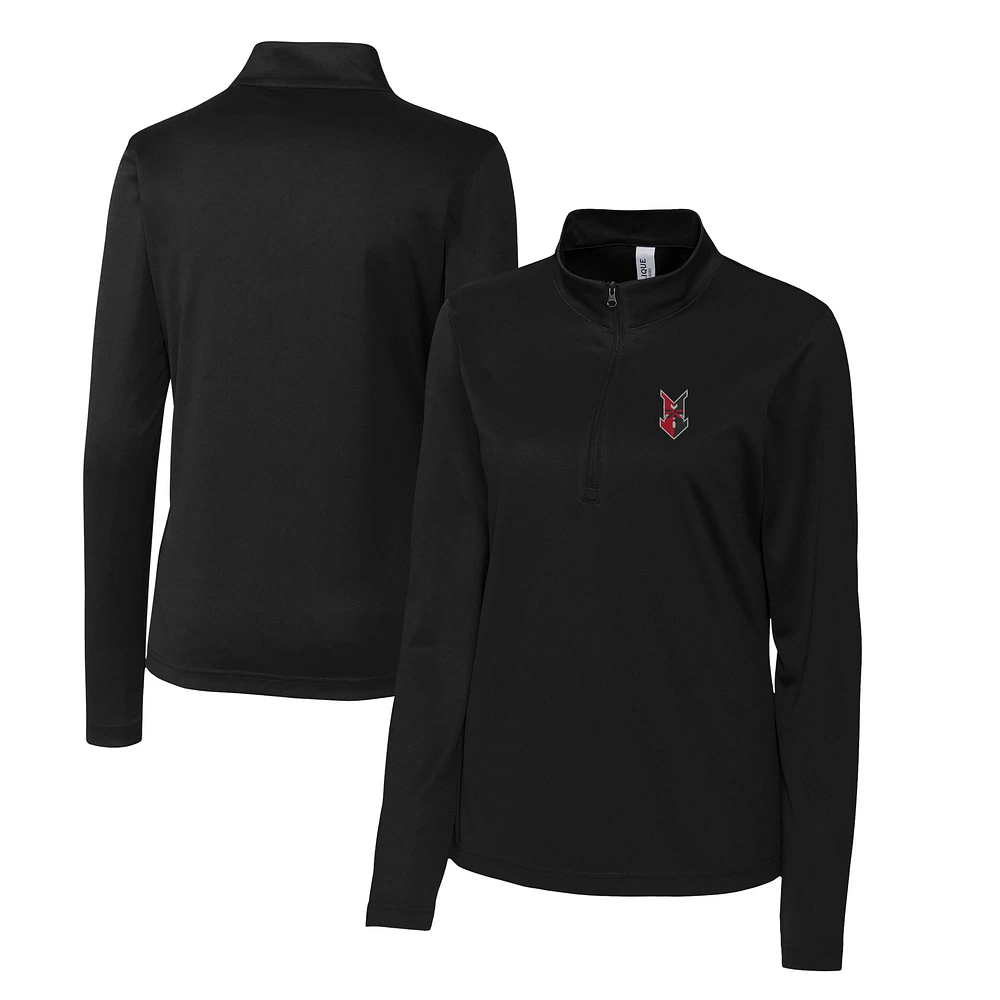 Women's Cutter & Buck Black Indianapolis Indians Clique Spin Eco Performance Half-Zip