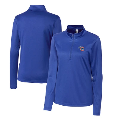 Women's Cutter & Buck Blue Iowa Cubs Clique Spin Eco Performance Half-Zip