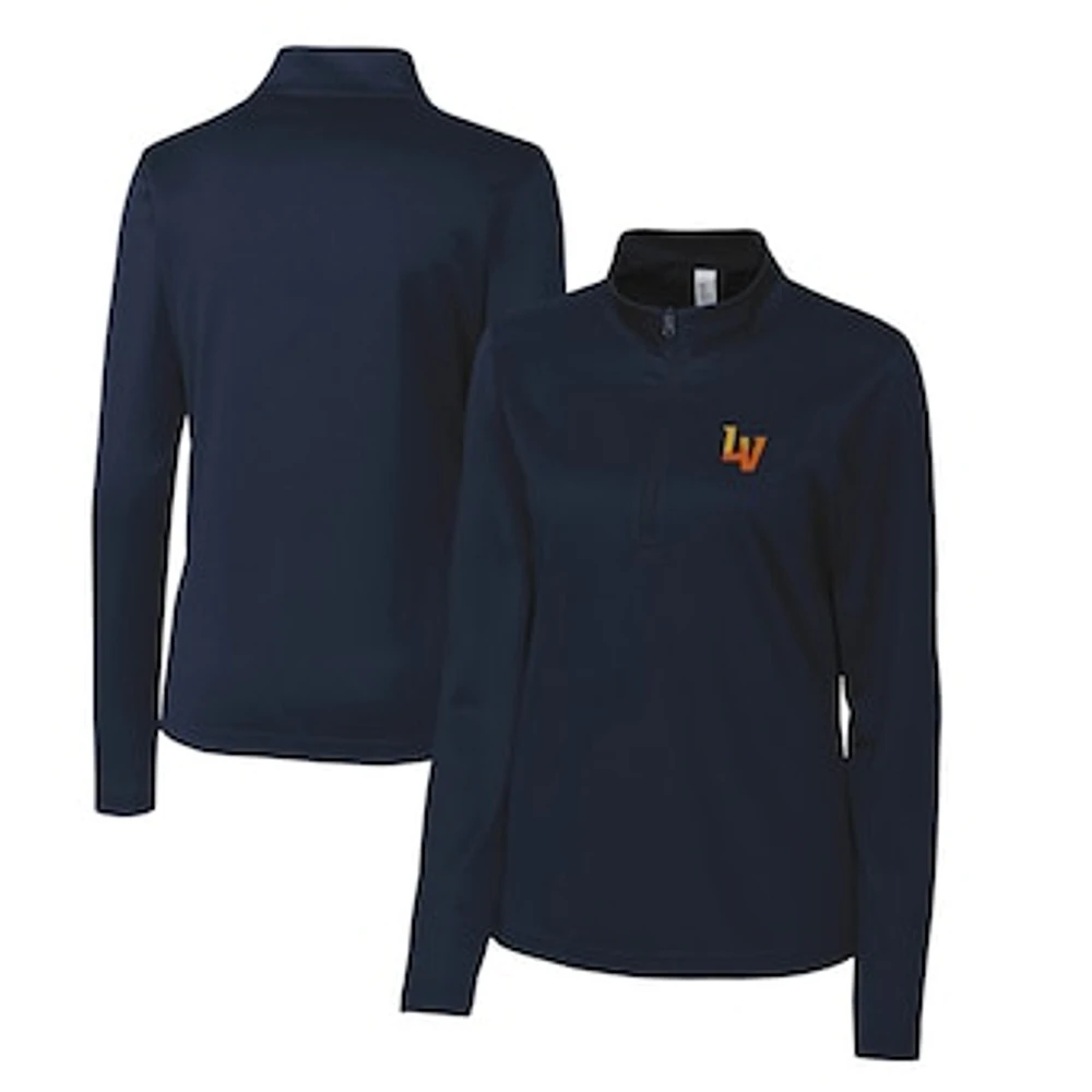 Women's Cutter & Buck Navy Las Vegas Aviators Clique Spin Eco Performance Half-Zip