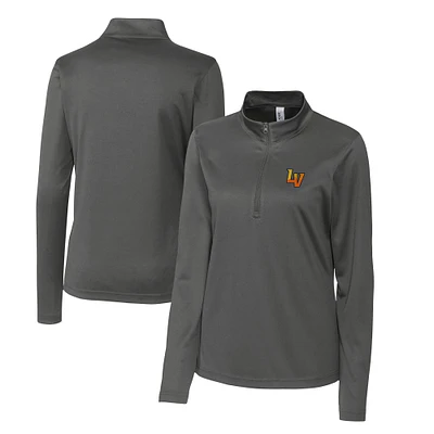 Women's Cutter & Buck Steel Las Vegas Aviators Clique Spin Eco Performance Half-Zip