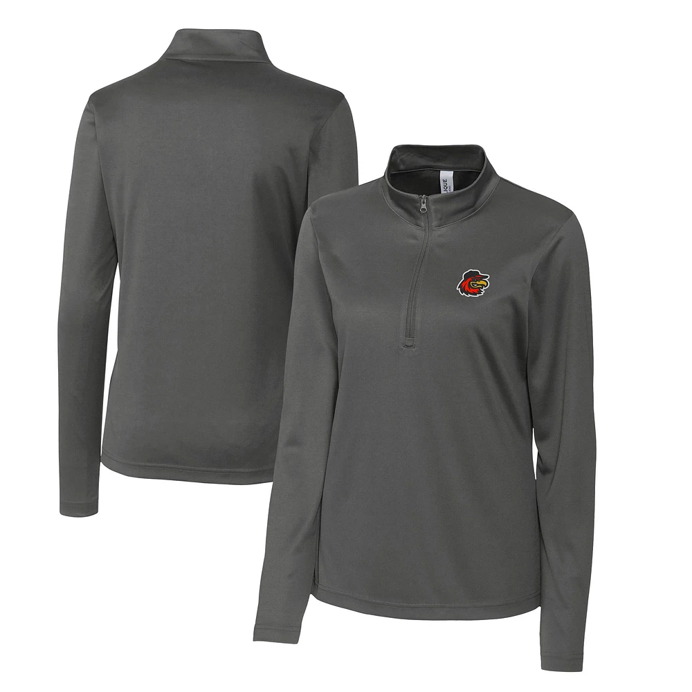 Women's Cutter & Buck Steel Rochester Red Wings Clique Spin Eco Performance Half-Zip