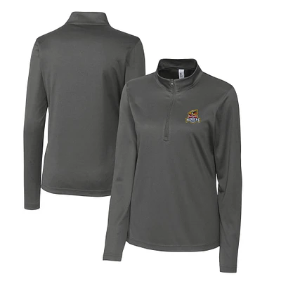 Women's Cutter & Buck Steel Toledo Mud Hens Clique Spin Eco Performance Half-Zip