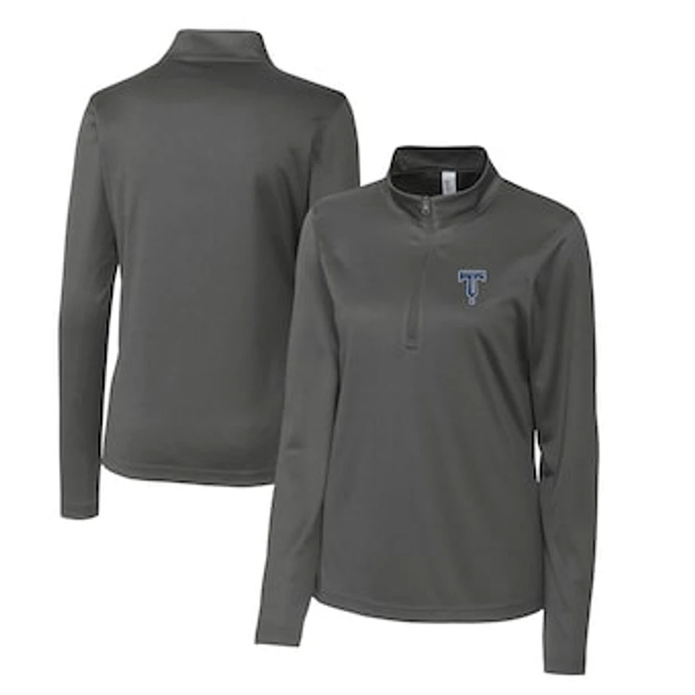 Women's Cutter & Buck Steel Tulsa Drillers Clique Spin Eco Performance Half-Zip