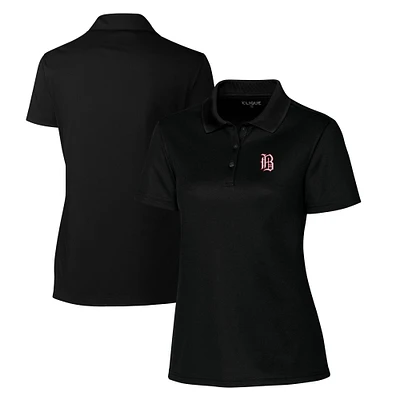 Women's Cutter & Buck Black Birmingham Barons Clique Spin Eco Performance Pique Polo