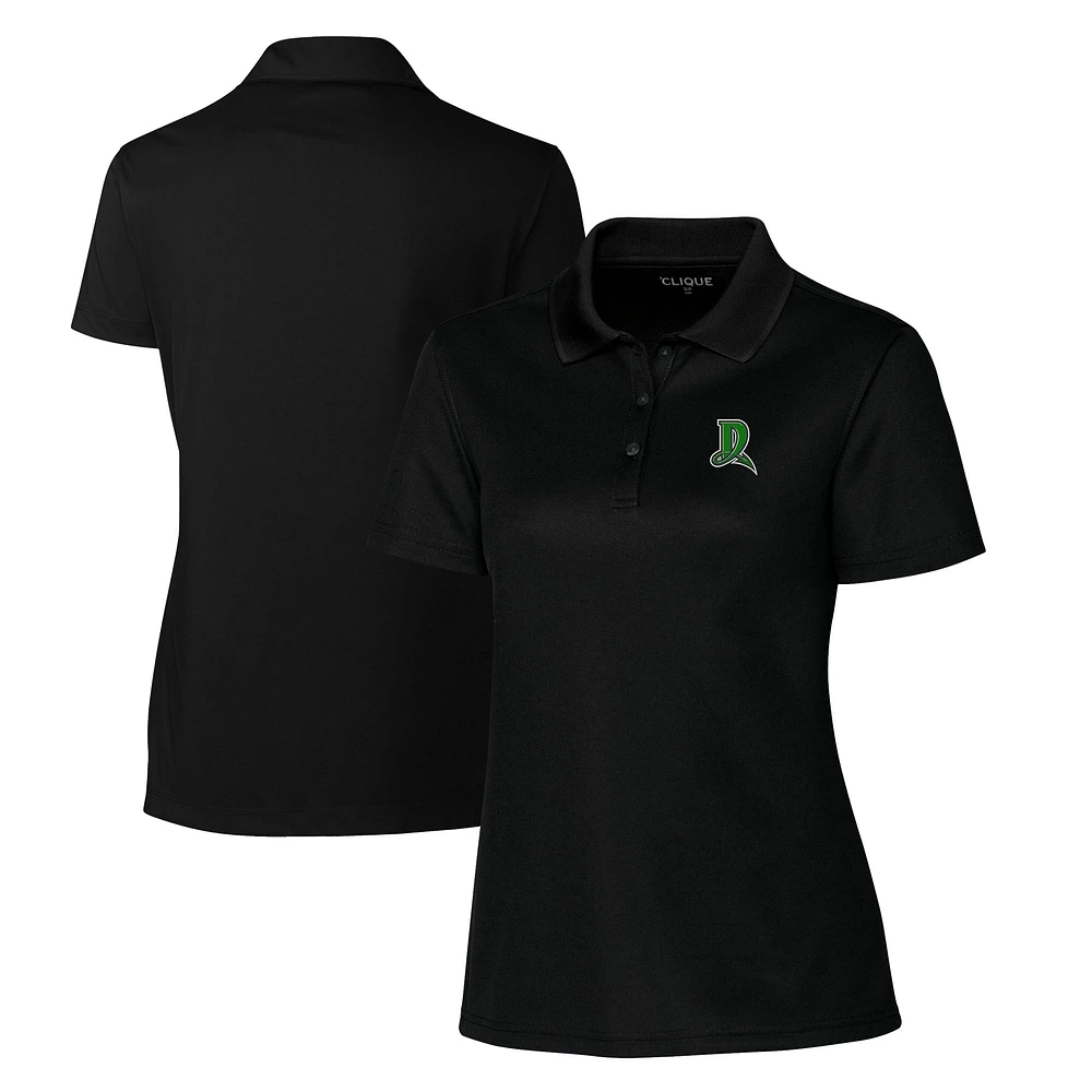 Women's Cutter & Buck Black Dayton Dragons Clique Spin Eco Performance Pique Polo