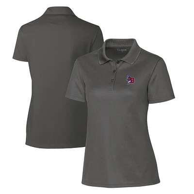 Women's Cutter & Buck Steel Buffalo Bisons Clique Spin Eco Performance Pique Polo