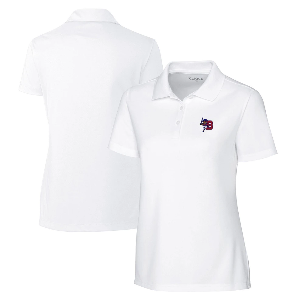 Women's Cutter & Buck White Buffalo Bisons Clique Spin Eco Performance Pique Polo