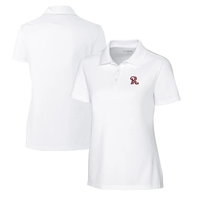 Women's Cutter & Buck White Frisco RoughRiders Clique Spin Eco Performance Pique Polo