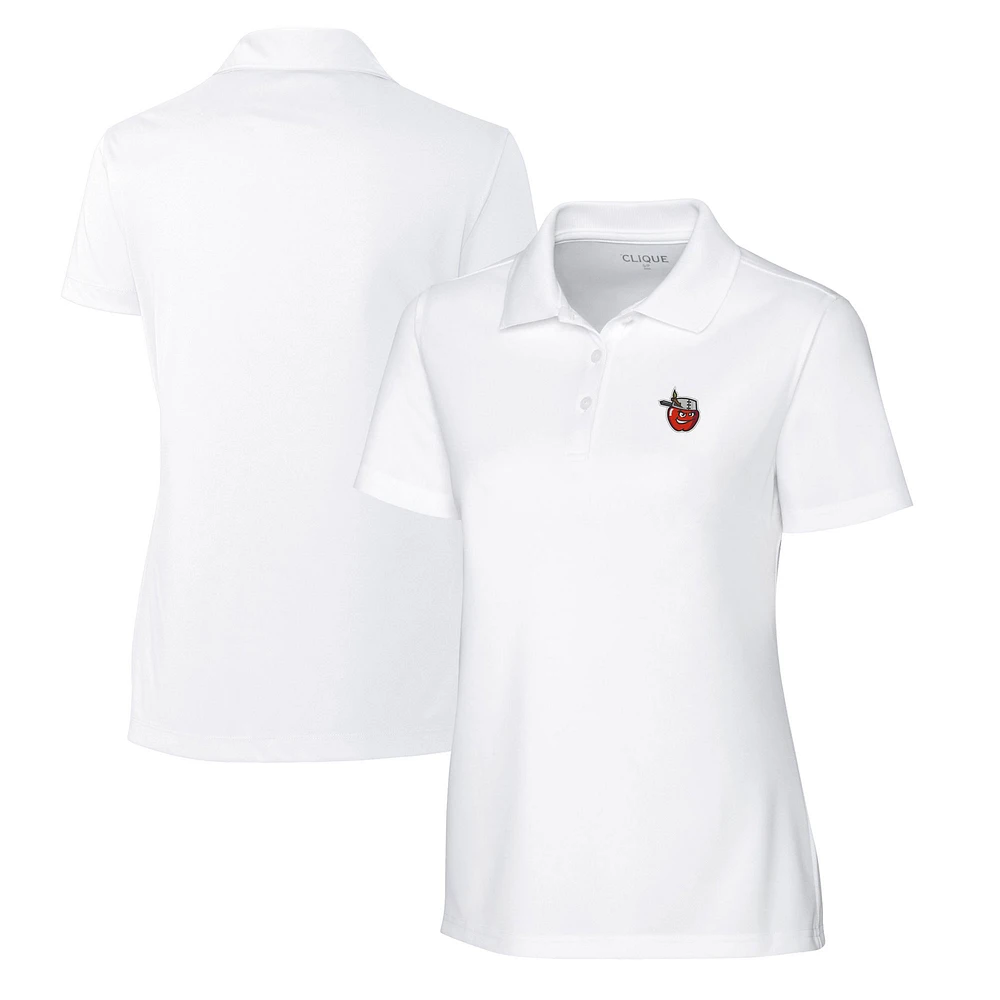 Women's Cutter & Buck White Fort Wayne TinCaps Clique Spin Eco Performance Pique Polo