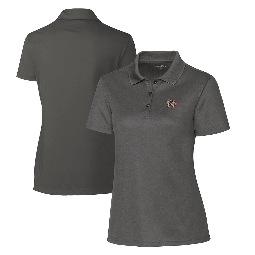 Women's Cutter & Buck Steel Norfolk Tides Clique Spin Eco Performance Pique Polo