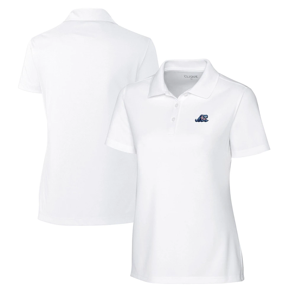 Women's Cutter & Buck White West Michigan Whitecaps Clique Spin Eco Performance Pique Polo