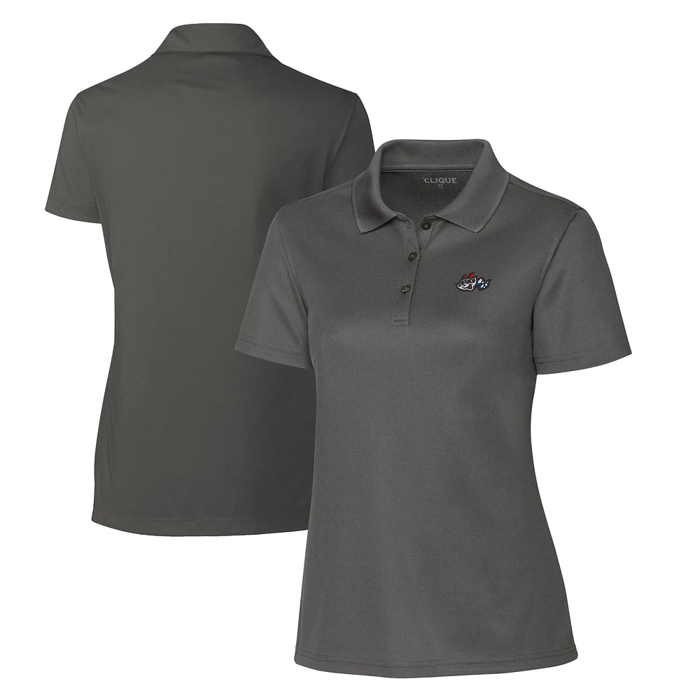 Women's Cutter & Buck Steel Rocket City Trash Pandas Clique Spin Eco Performance Pique Polo