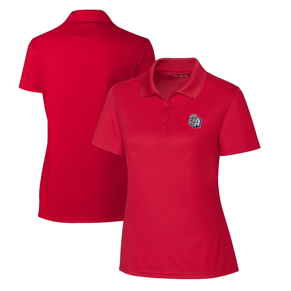 Women's Cutter & Buck Red San Antonio Missions Clique Spin Eco Performance Pique Polo