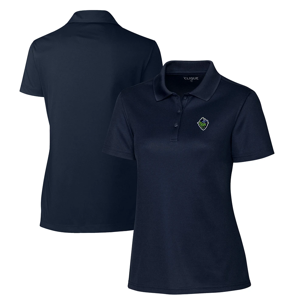 Women's Cutter & Buck Navy Hillsboro Hops Clique Spin Eco Performance Pique Polo