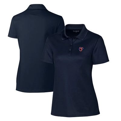 Women's Cutter & Buck Navy Jacksonville Jumbo Shrimp Clique Spin Eco Performance Pique Polo