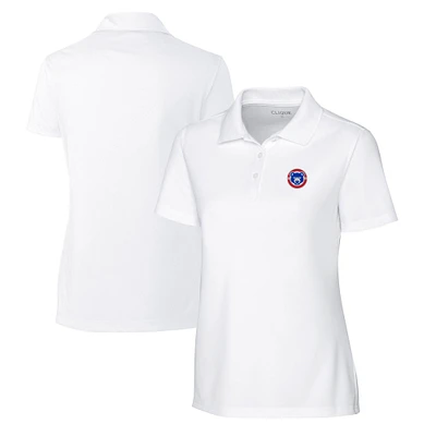 Women's Cutter & Buck White South Bend Cubs Clique Spin Eco Performance Pique Polo