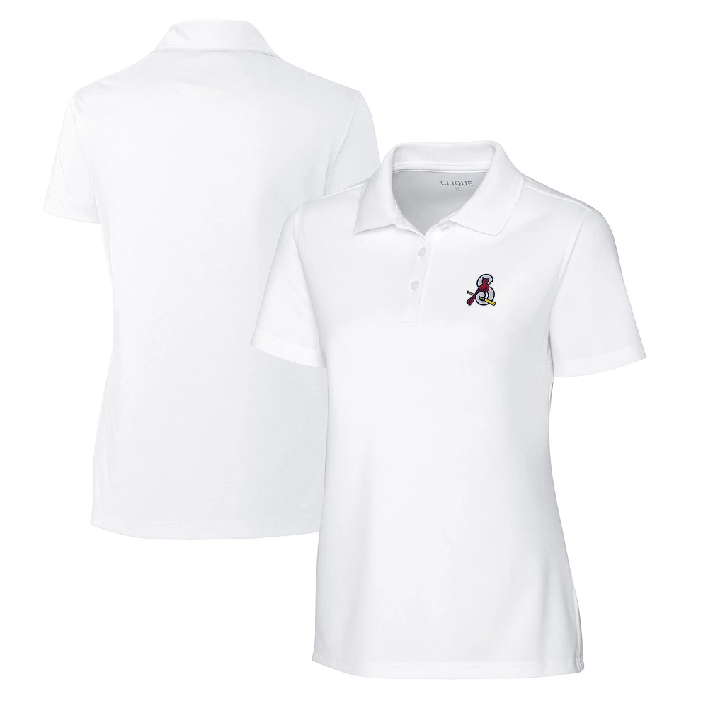 Women's Cutter & Buck White Springfield Cardinals Clique Spin Eco Performance Pique Polo