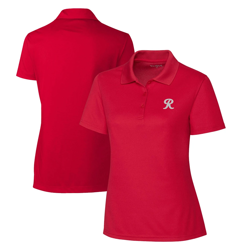 Women's Cutter & Buck Red Tacoma Rainiers Clique Spin Eco Performance Pique Polo